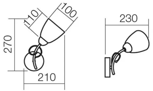 Redo 02-649 - Applique NOELLA 1xE14/28W/230V ottone