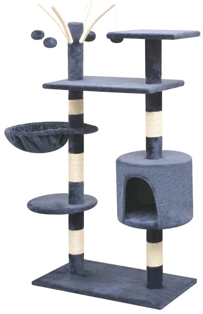 Albero per gatti con tiragraffi sisal 125 cm blu scuro