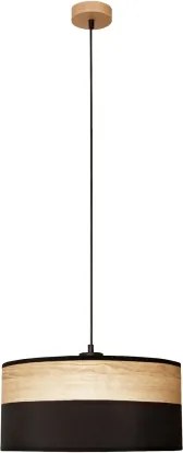 Lampadario a cavo ALBA 1xE27/15W/230V Ø 40 cm nero/marrone