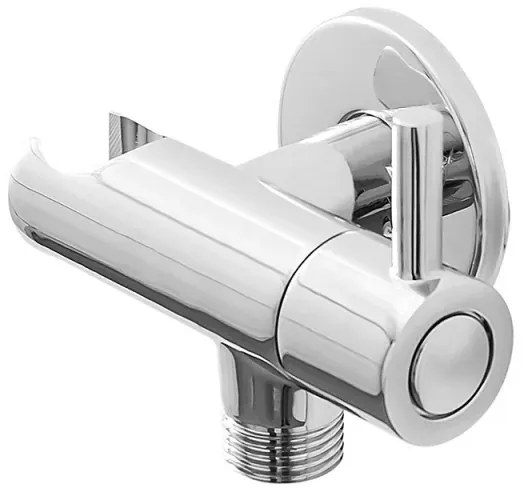 Set doccetta bidet cromata in abs con pulsante on/off e supporto con rubinetto