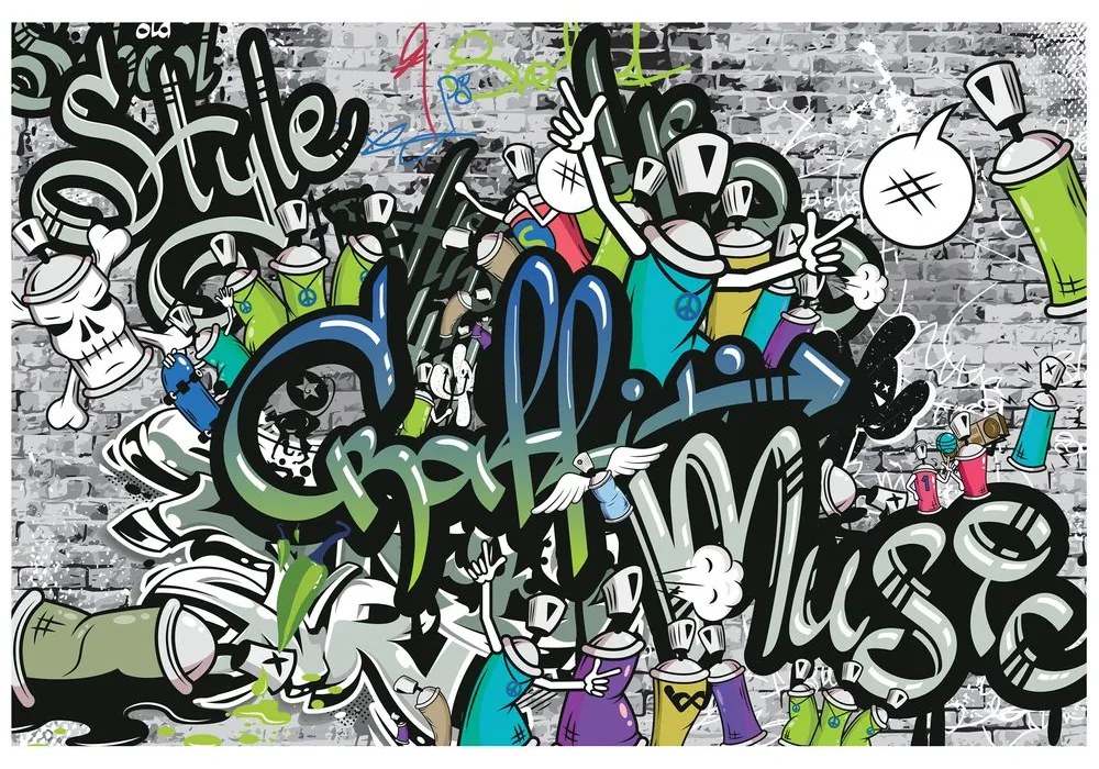 Carta da parati – Muro graffiti stiloso