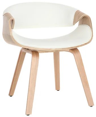 Poltrona scandinava bianco e legno chiaro ARAMIS