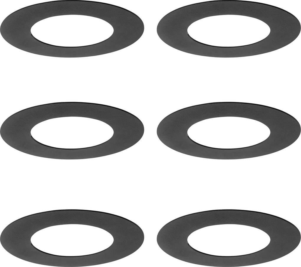 Set di 6 anelli distanziatori neri per faretti da incasso 7,5 - 13 cm - Spacer