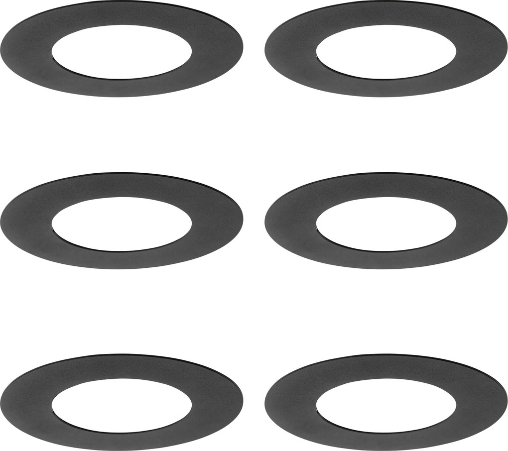 Set di 6 distanziatori neri per faretti da incasso 7,5 - 13 cm - Spacer