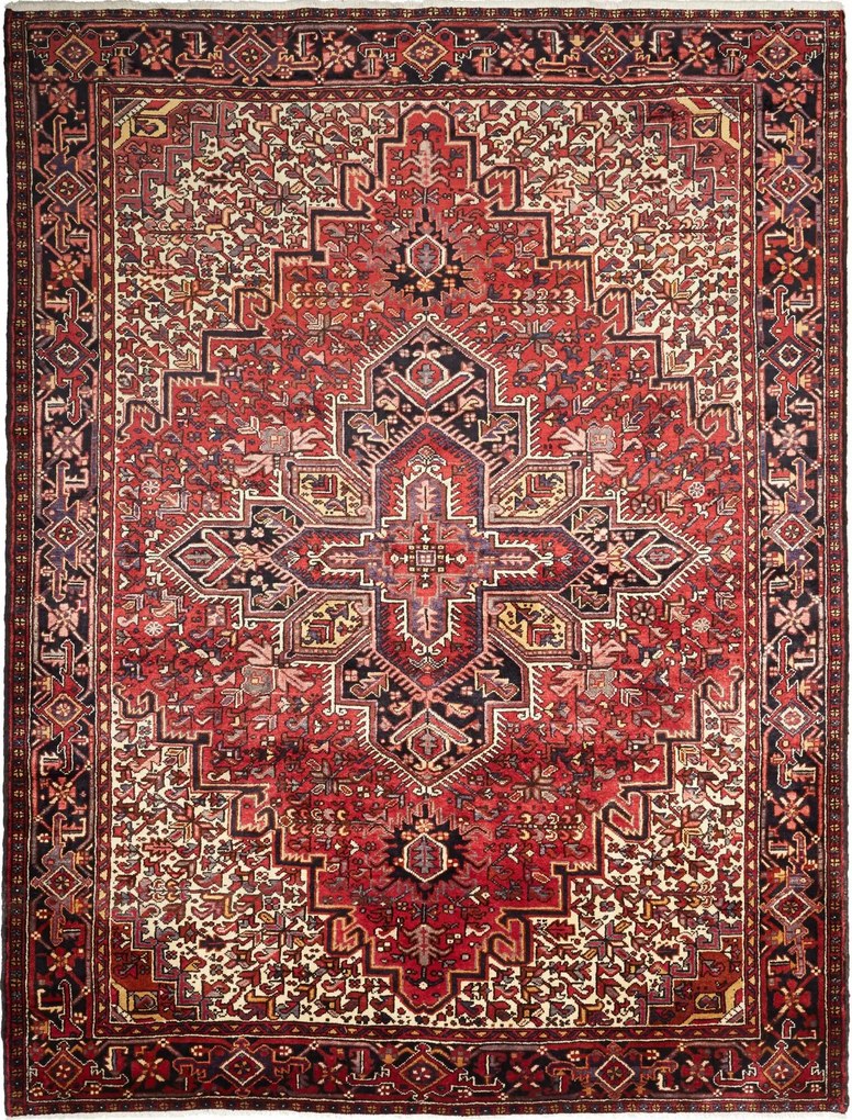 Heriz Tappeto persiano 310 x 240 Rosso (Iran) Annodato A Mano