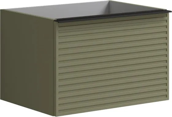 Mobile da bagno sospeso sotto lavabo L 60 x H 40 x P 45.5 cm verde salvia, 2 cassetti Pixel stripes