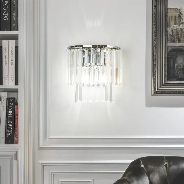 Brilagi - LED Applique di cristallo MOZART 2xE14/40W/230V cromo lucido