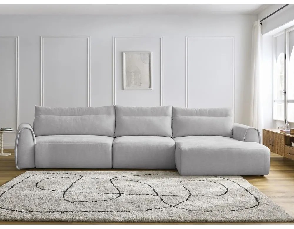 Divano angolare in grigio chiaro Aden – Bobochic Paris