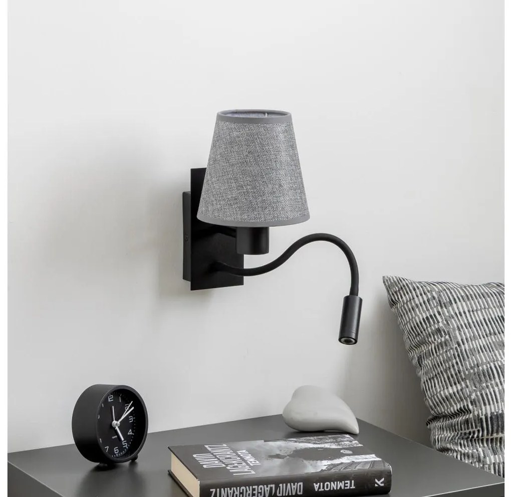 Brilagi - Applique a LED NUBILA 1xE27/25W/230V + LED/3W nero/grigio