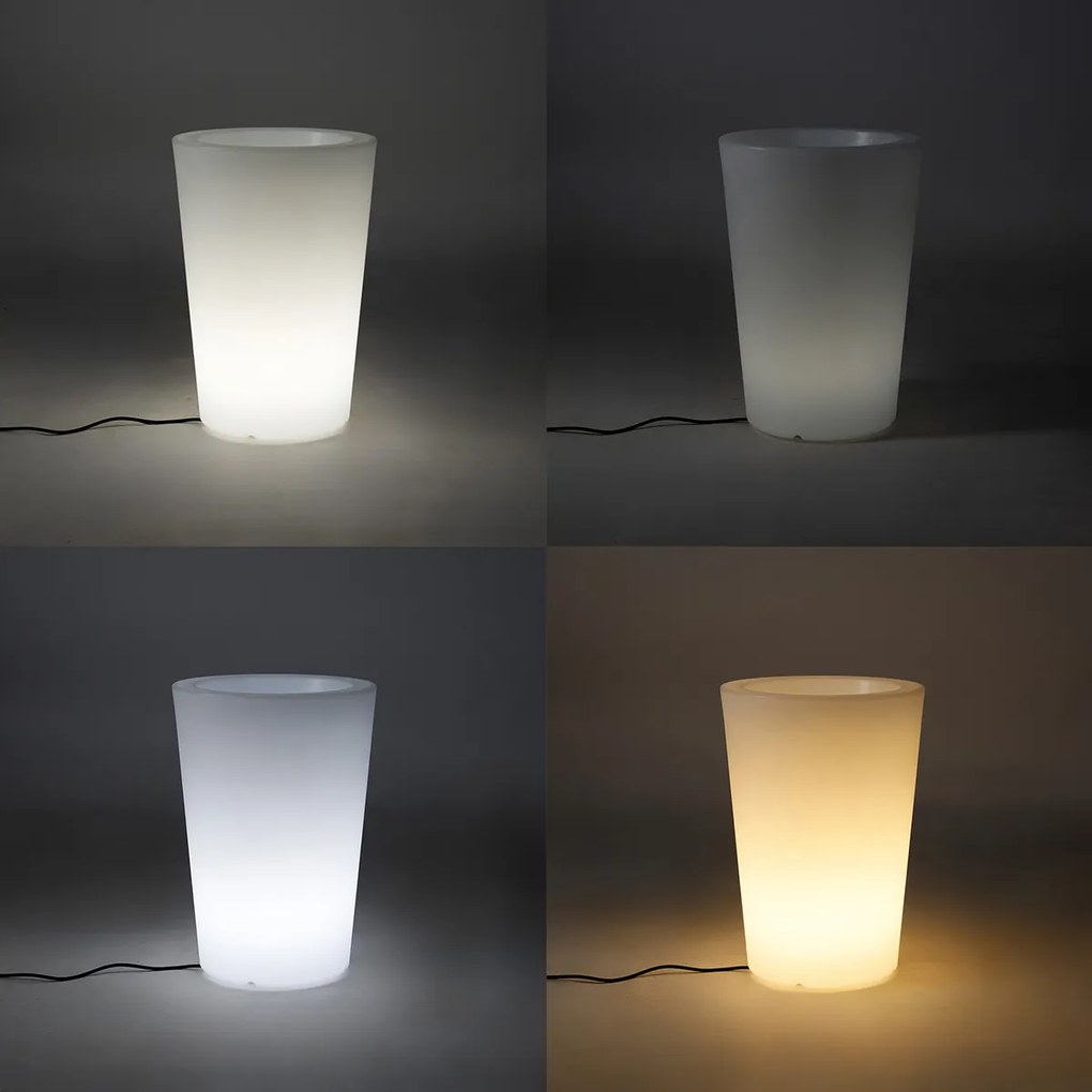 Lampada da terra con fioriera intelligente per esterni bianca IP65 con LED Wifi A60 - Verano