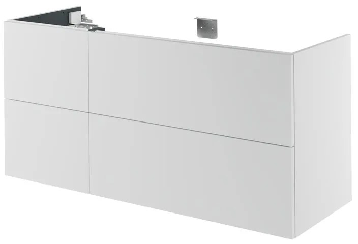 Mobile da bagno sotto lavabo Neo bianco laccato L 135 x H 64 x P 48 cm 2 cassetti, lavabo non incluso