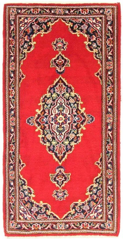 Kashan Tappeto persiano 130 x 60 Rosso (Iran) Annodato A Mano