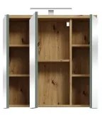 Mobile bagno sospeso con specchio VENOM verde/rovere artisan