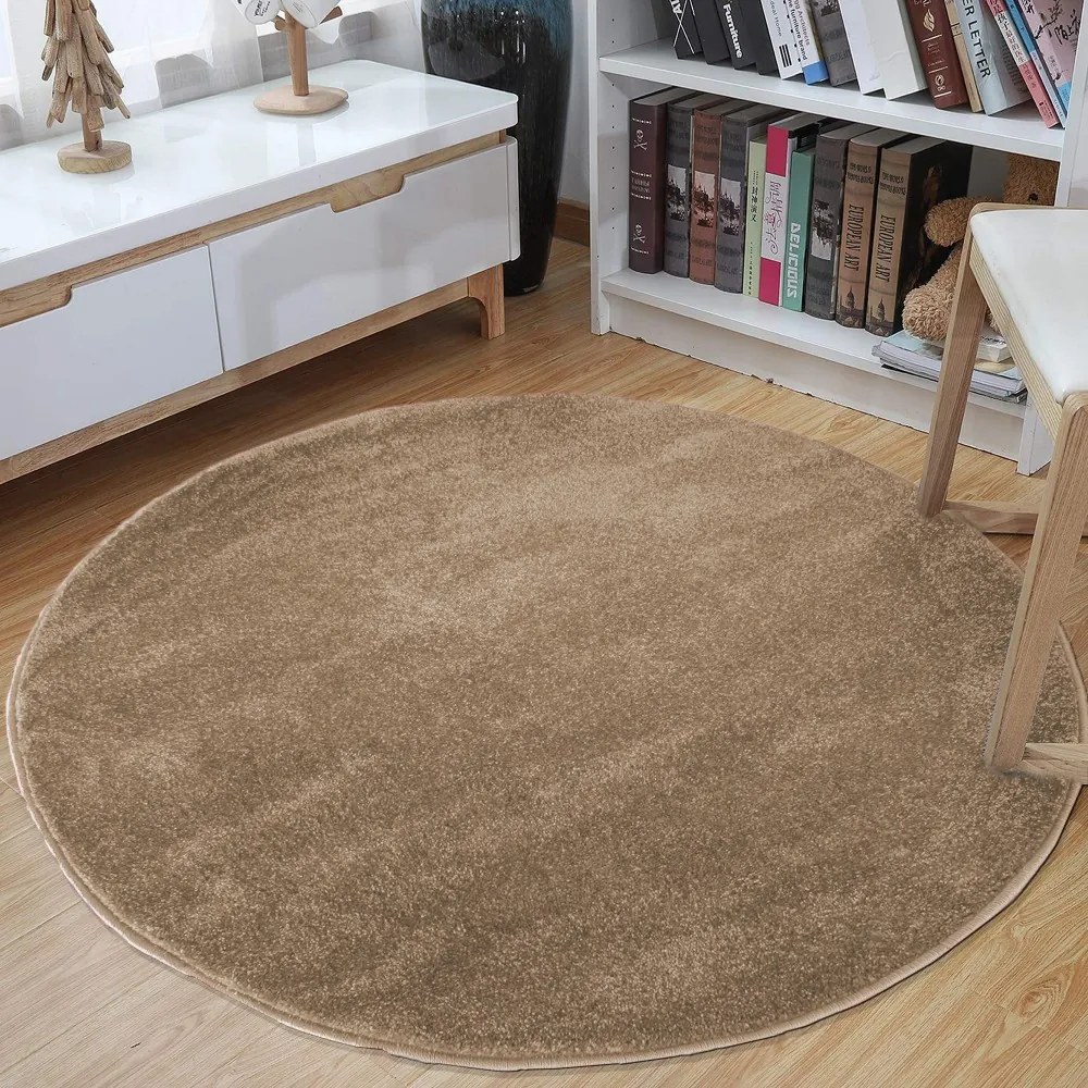 Tappeto rotondo beige Larghezza: 120 cm Lunghezza: 120 cm