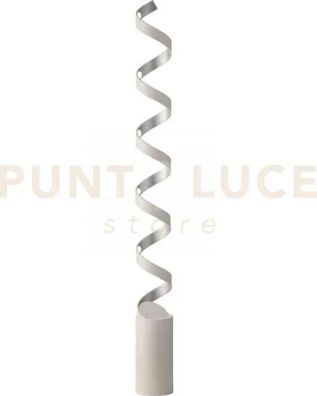 Piantana led helix spirale bianca e argento 30w 1700lm 4000k 14,5x1...