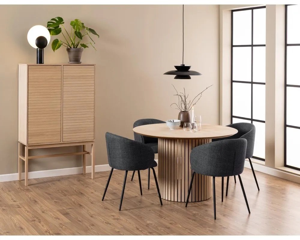 Tavolo da pranzo rotondo con piano effetto rovere ø 120 cm Linley - Actona