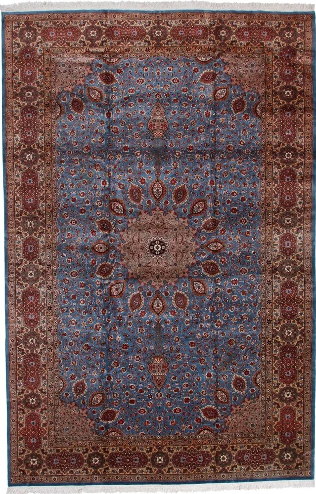 Tabriz Tappeto 510x350 Rosa (Iran) Annodato A Mano