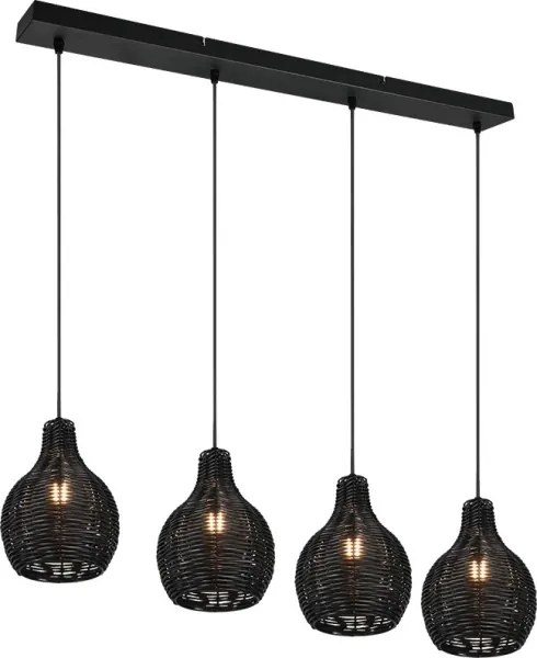 Reality - Lampadario sospeso con cavo SPROUT 4xE14/30W/230V nero/rattan