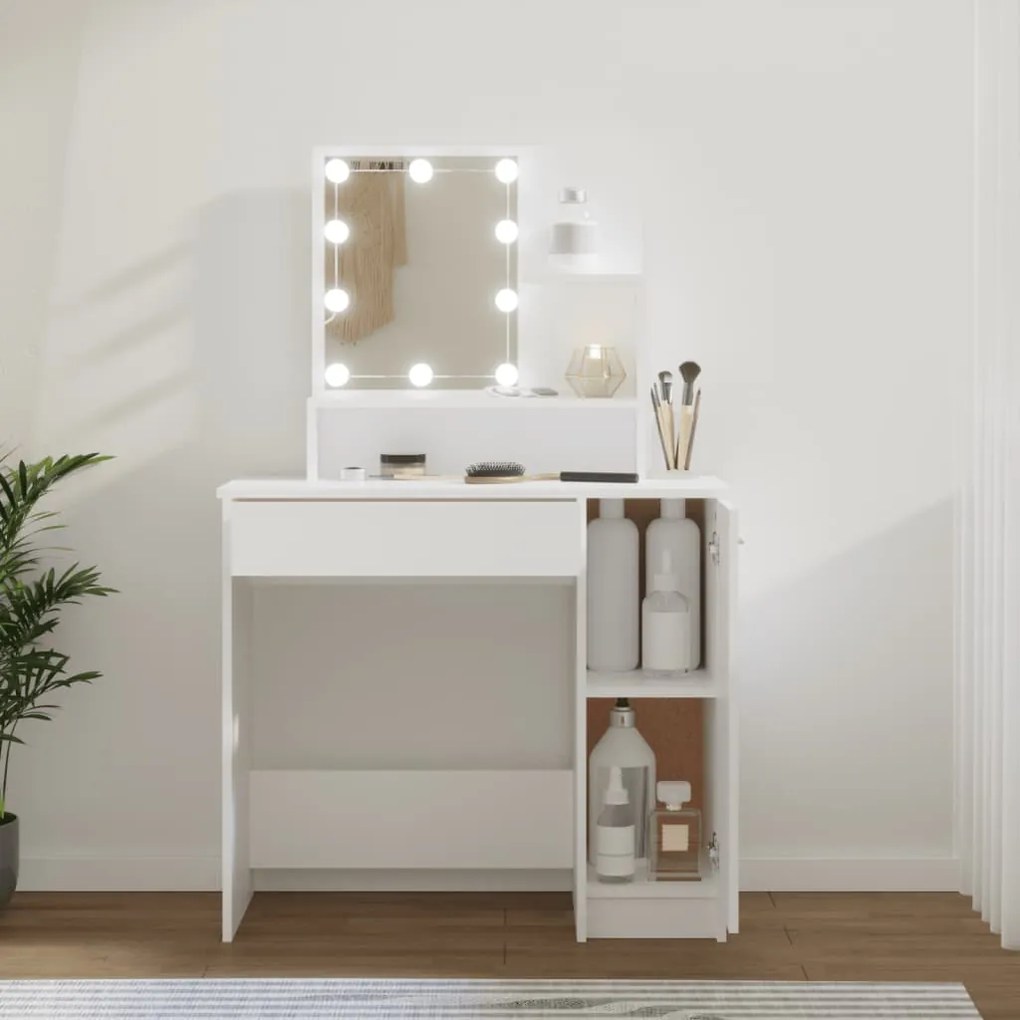 Toeletta Con Led Bianca 86,5x35x136 Cm /