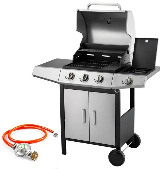 Fieldmann - Griglia a gas 4x bruciatore cromo opaco/nero