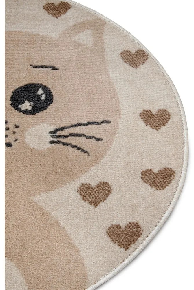 Tappeto beige per bambini ø 140 cm Cat - Hanse Home