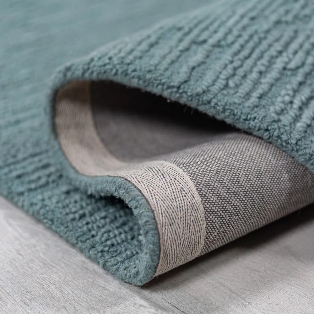 Tappeto blu polveroso in lana tessuto a mano 120x170 cm Harris Boucle – Flair Rugs