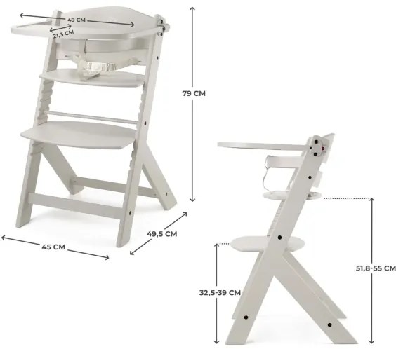 KINDERKRAFT - Sedia da pranzo per bambini ENOCK beige