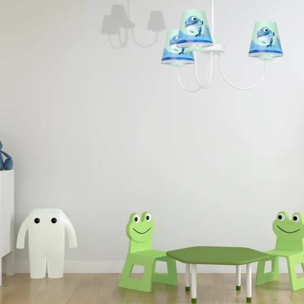 Lampadario per bambini su palo DOLPHIN 3xE14/40W/230V