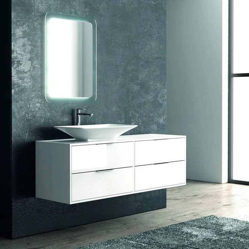 Mobile bagno 150cm con 4 cassetti e doppio lavabo KSPR-150D - KAMALU
