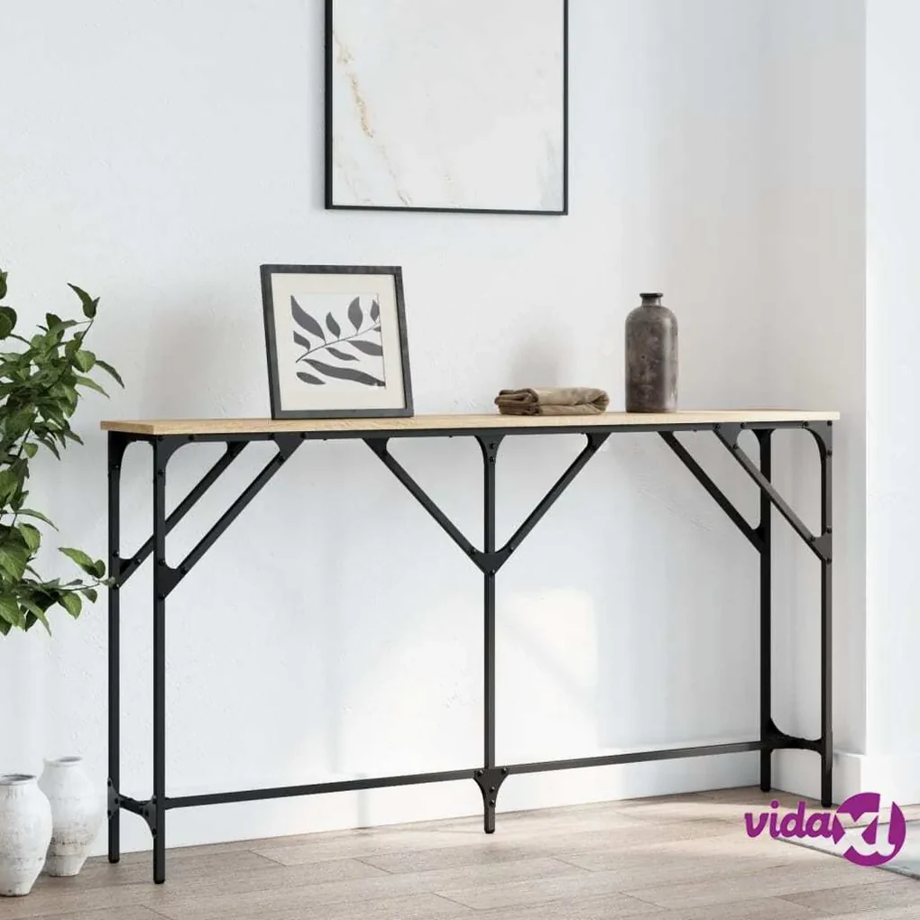 vidaXL Tavolo Consolle Nero 140x35x75,5 cm in Vetro Temperato