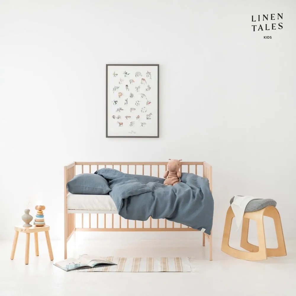 Biancheria da letto per bambini per letto singolo 140x200 cm Blue Fog - Linen Tales