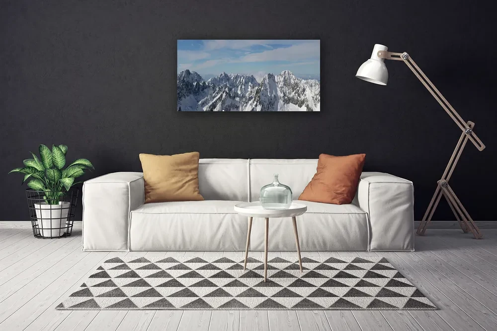 Stampa quadro su tela Paesaggio di montagne 100x50 cm