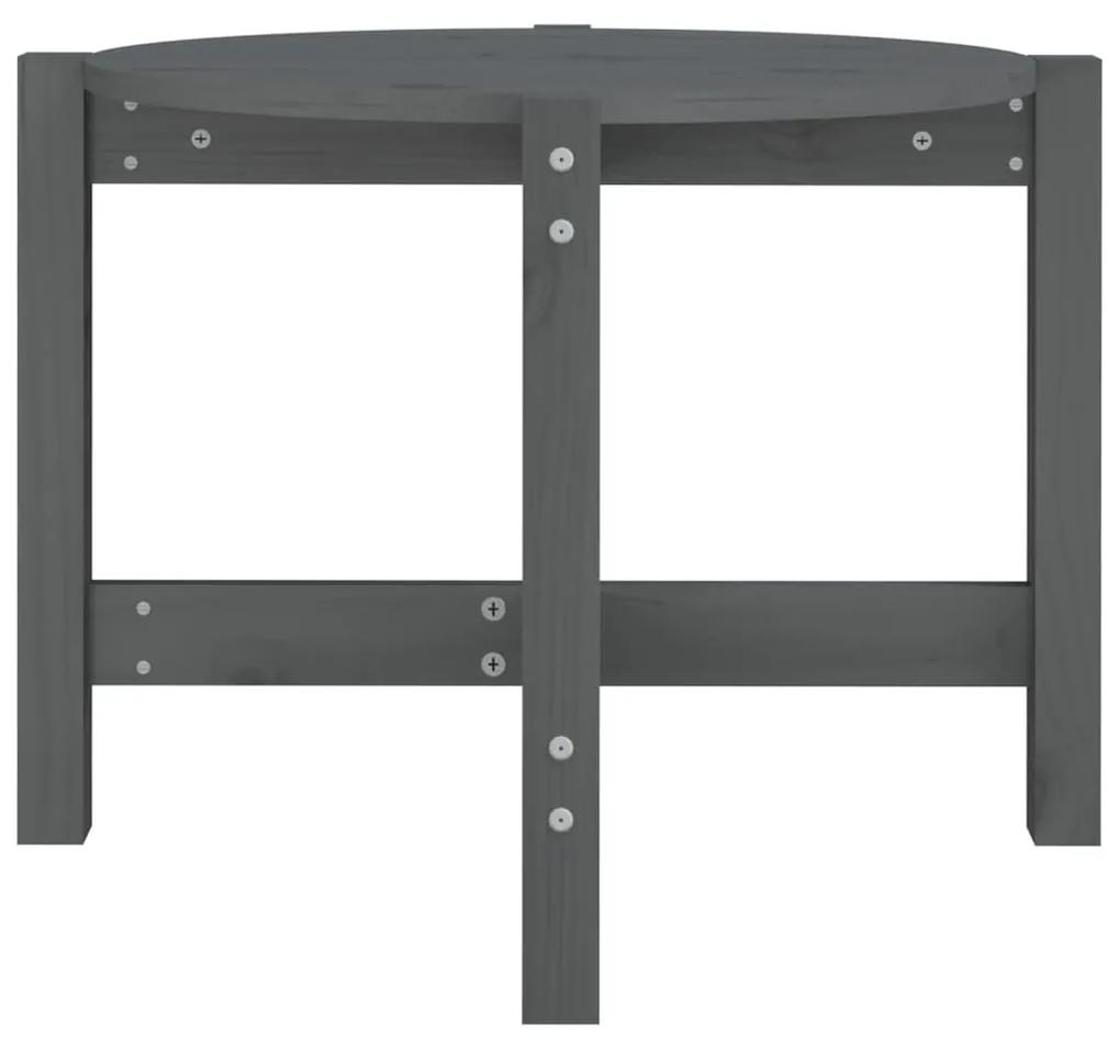 Tavolino da salotto grigio Ø 62,5x45 cm legno massello di pino