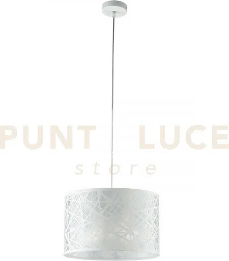 Lampadario a sospensione batik bianca 1 luce attacco e27 35x35x100cm