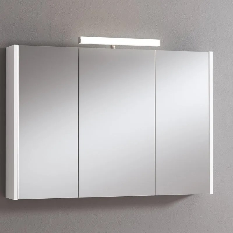 Pensile con luce Akira laccato bianco opaco L 100 x H 70 x P 15.5 cm