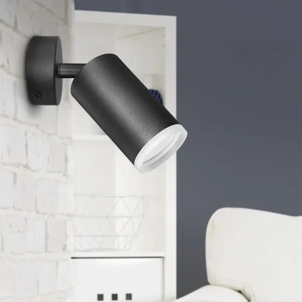 Faretto da parete LONDON 1xGU10/10W/230V nero