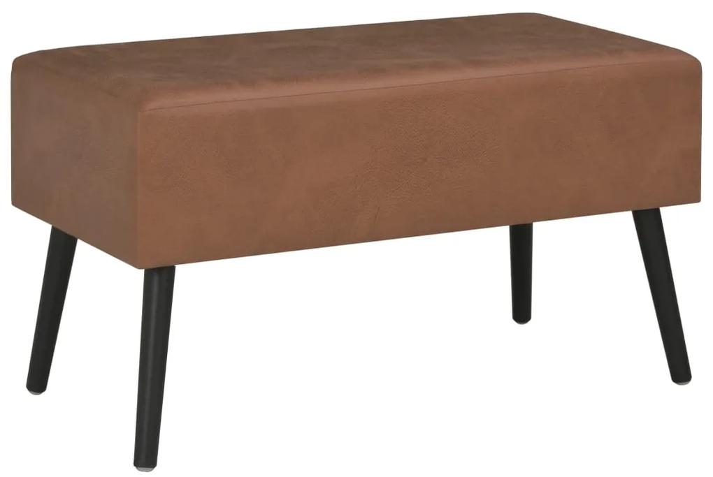 Tavolino da caffè marrone scuro 80x40x46 cm in similpelle