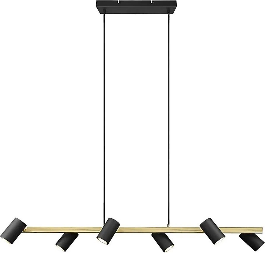 Trio - Lampadario a sospensione con cavo MARLEY 6xGU10/35W/230V nero/oro