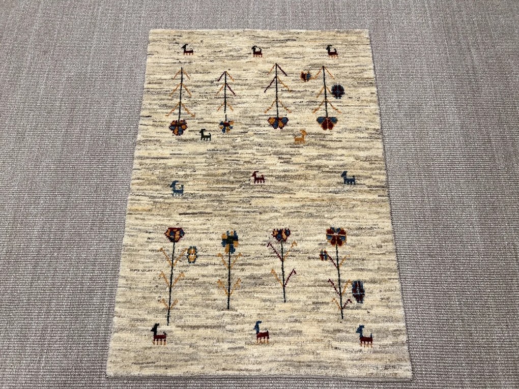Gabbeh Tappeto persiano 120 x 80 Beige (Iran) Annodato A Mano