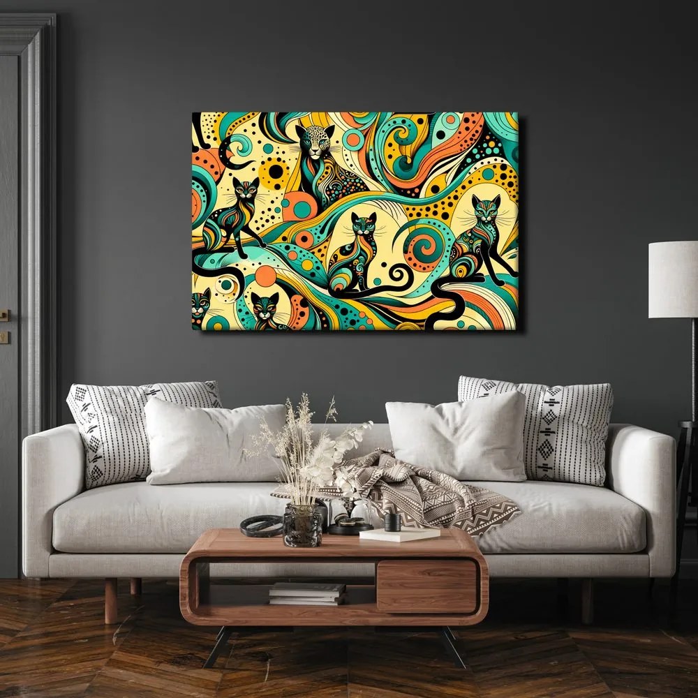 Quadro su tela – Gatti psichedelici