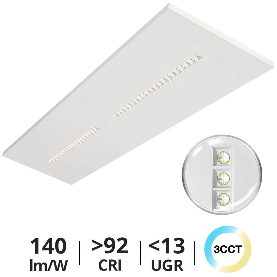 Pannello LED 120x30 28W, 36W, 42W, CCT, CRI92 con driver Philips Colore Bianco Variabile CCT, Potenza 28W