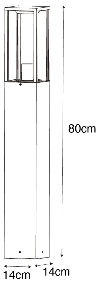 Lampada da esterno da terra nera con fumo 80 cm IP44 - Charlois