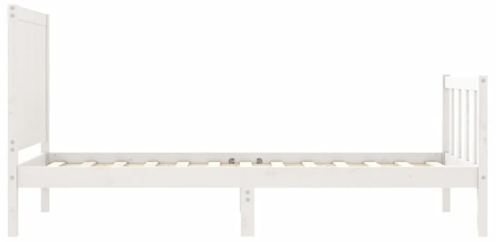 Giroletto con Testiera Bianco Small Single Legno Massello