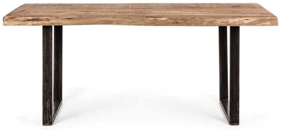 Tavolo ELMER in legno di acacia e gambe in acciaio nero, 180&#215;90 cm