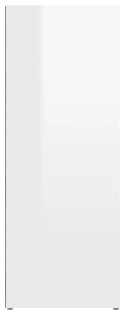 Credenza Bianco Lucido 80x30x80 cm in Legno Multistrato