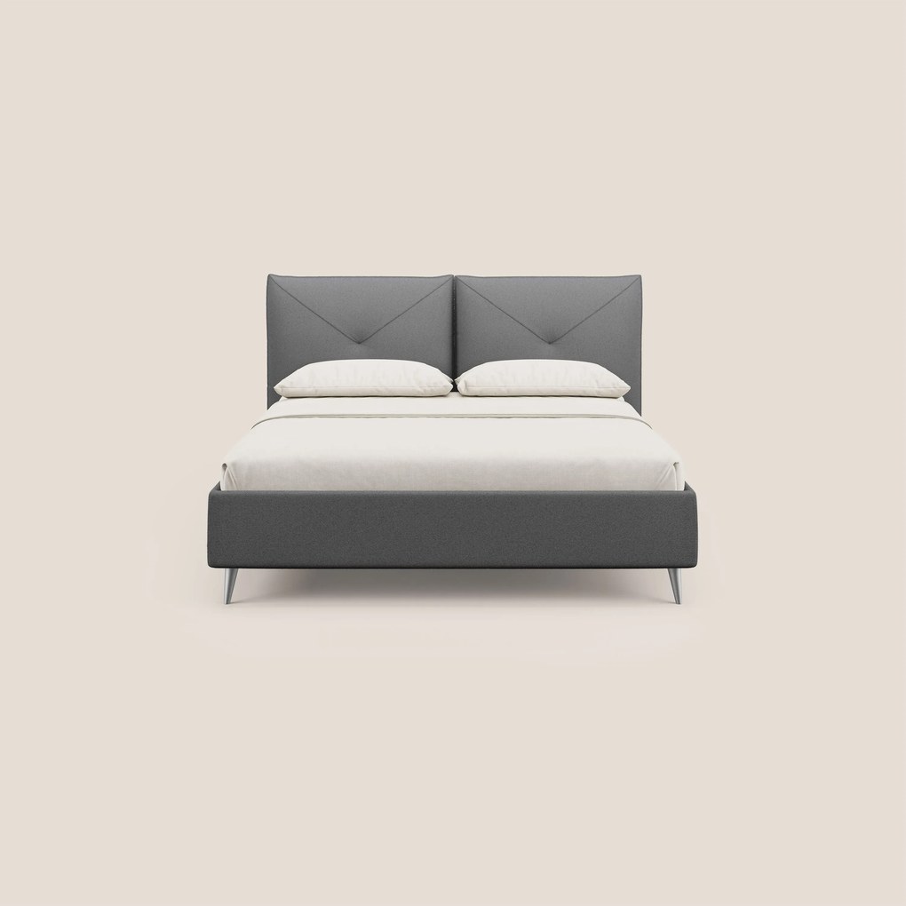 Adone letto imbottito contenitore a doppia pannellatura in bouclet impermeabile T07
