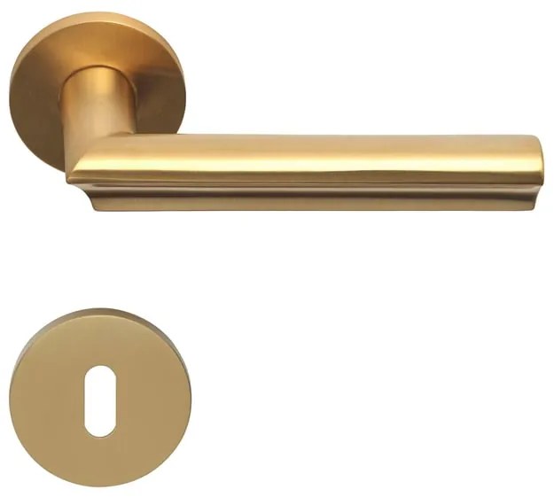 Maniglia su rosetta con bocchetta tonda FORMANI  Eclipse DR102 in inox oro satinato