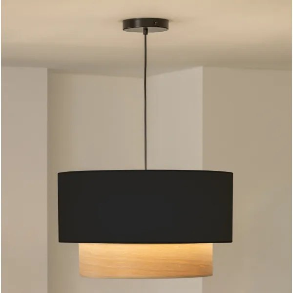 Brilagi - Lampadario LED a cavo CERIA 1xE27/40W/230V Ø 50 cm nero/beige