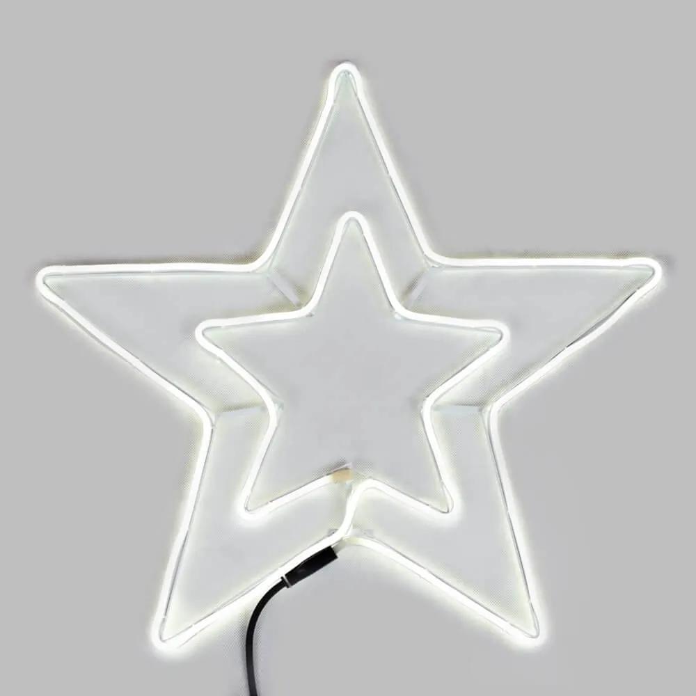 Stella Natalizia LED Neon Flex DOPPIA ILLUMINAZIONE, 58x56cm, IP44 Colore Bianco Caldo 2700 - 3000 °K