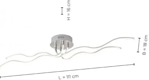 JUST LIGHT. 15126-55 - Lampadario a plafone LED WAVE LED/29,4W/230V cromo